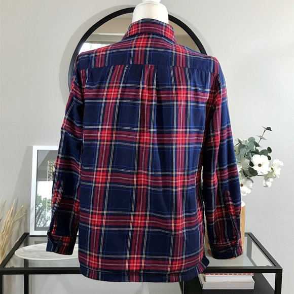 BEAUTIFUL Bean Fleece Flannel Plaid Shirt XSP - Picture 4 of 7